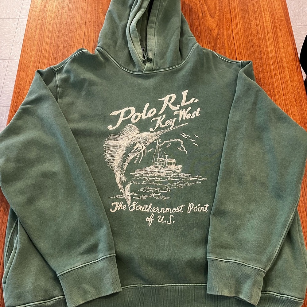 Polo by Ralph Lauren Green Sweater with Graphic Design